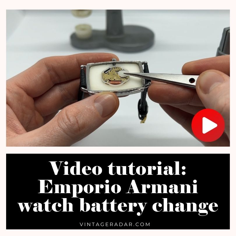 Emporio Armani Watch Battery Replacement - Video – Vintage Radar display picture 1