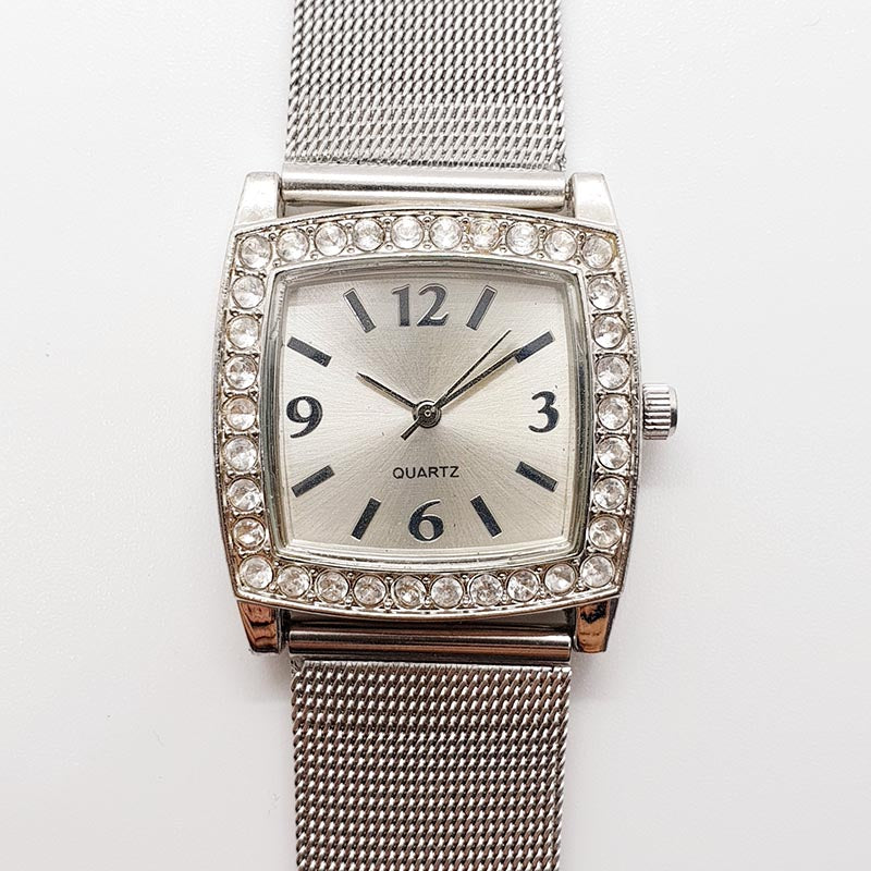 Square Rhinestone Elegant Quartz Watch for Women – Vintage Radar display picture 3