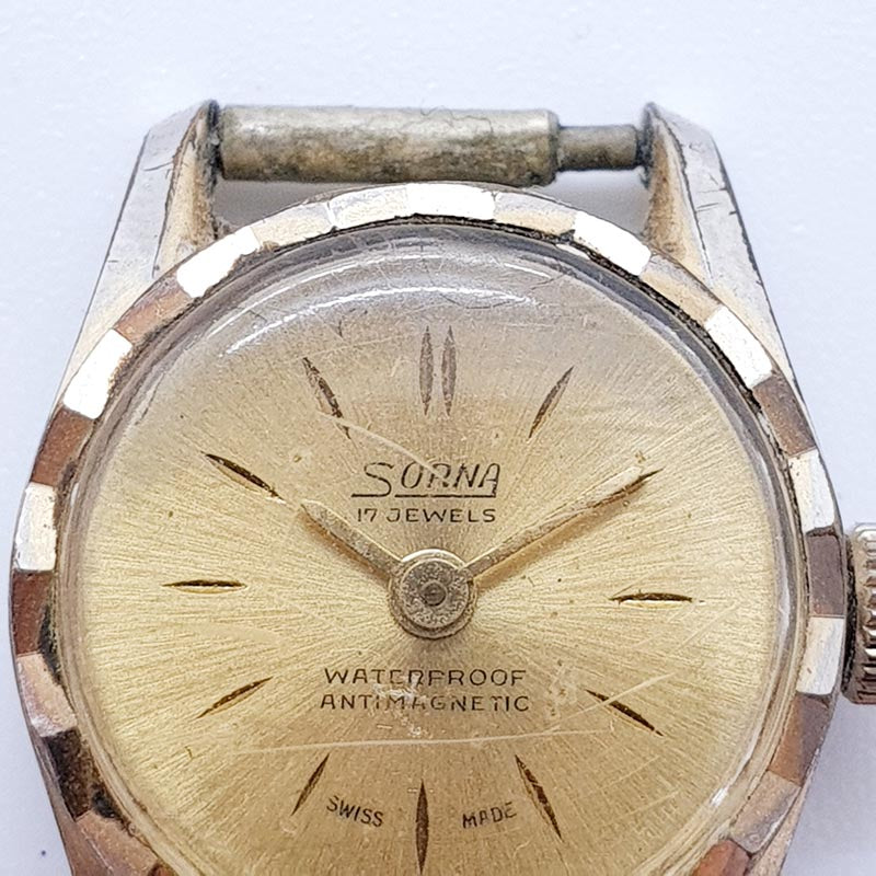 Sorna 17 Jewels Swiss Made Mechanical Watch for Parts & Repair