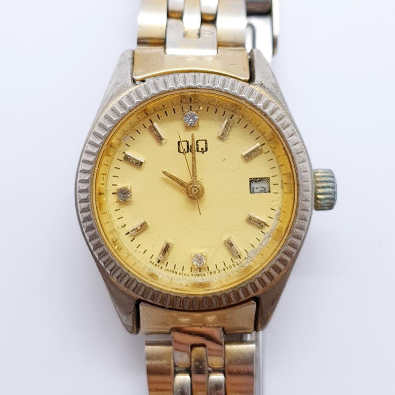 Q&Q Mother of Pearl Mechanical Watch for Parts Repair NOT