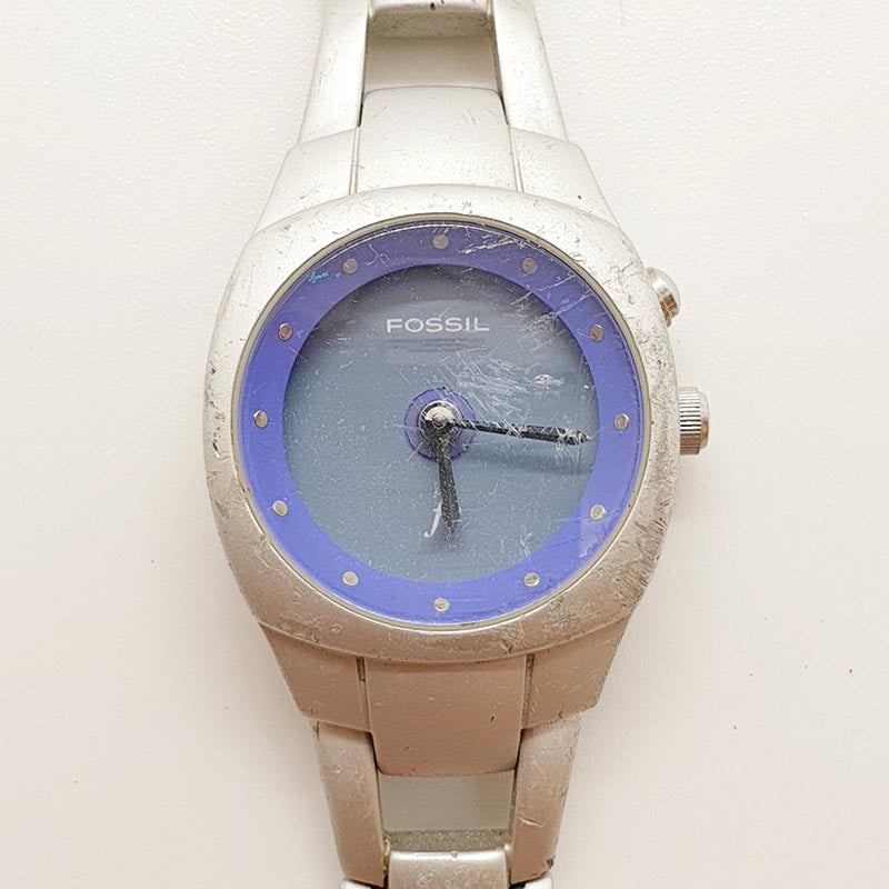 Fossil Big Tic Solid Aluminium Watch for Parts & Repair - NOT 