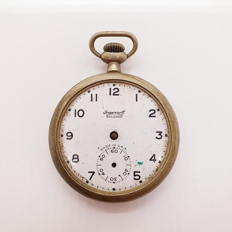 Ingersoll Reliance Jewels Pocket Watch for Parts Repair