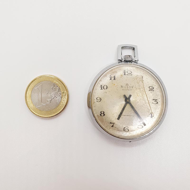 Wilson Super 21600 Swiss Made Pocket Watch for Parts & Repair