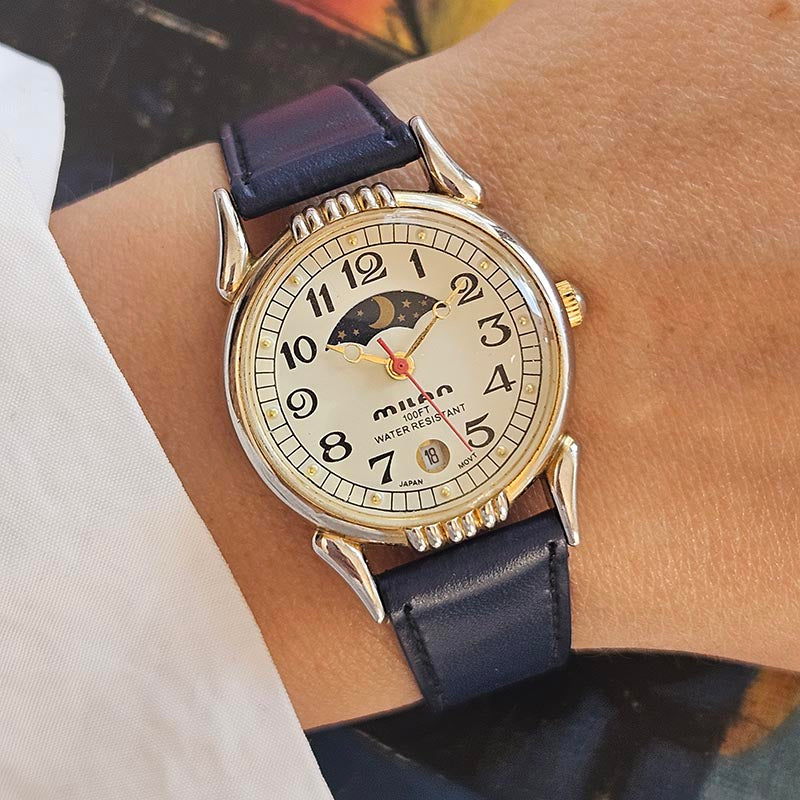 Milan Moon Phase Watch for Women Vintage Moonphase Watch for Her