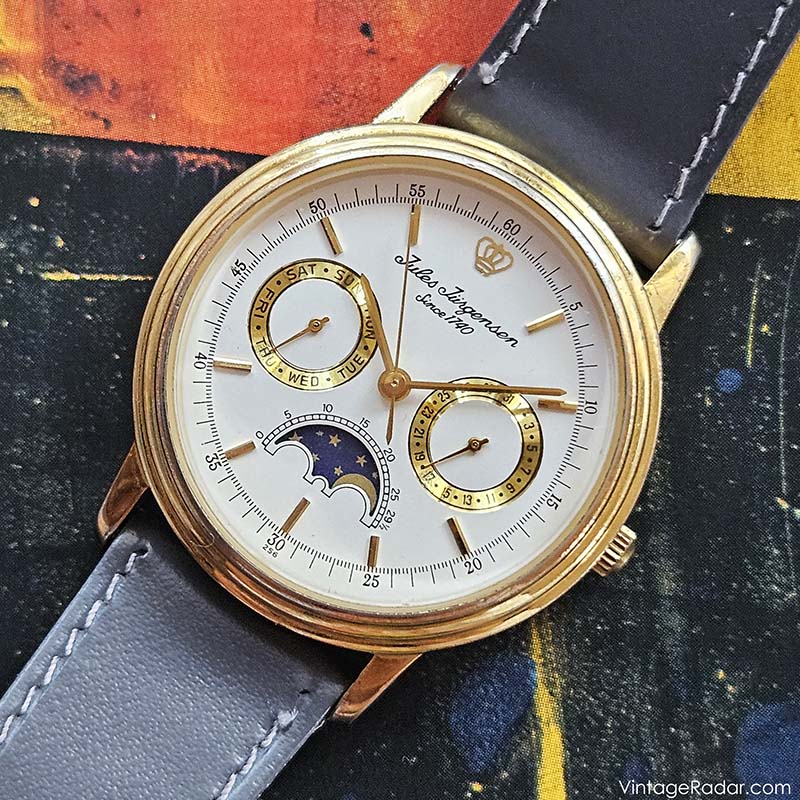 Jules Jurgensen ムーンフェイズ クォーツ腕時計 A2883 Jules Jurgensen Moon Phase Watch | Vintage Jules Jurgensen