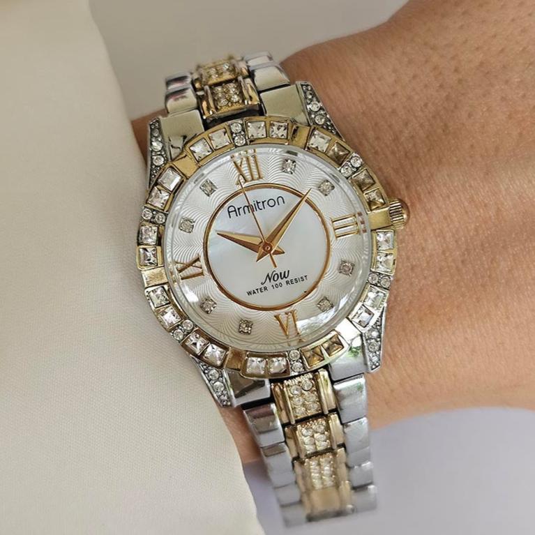 Vintage Two-tone Armitron Now Dress Watch with White  display picture 3