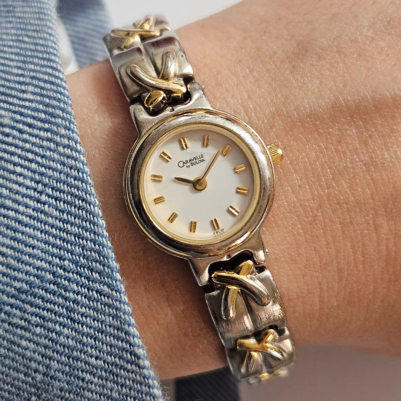 Vintage Two-tone Caravelle by Bulova Watch | Dainty Watch  display picture 3