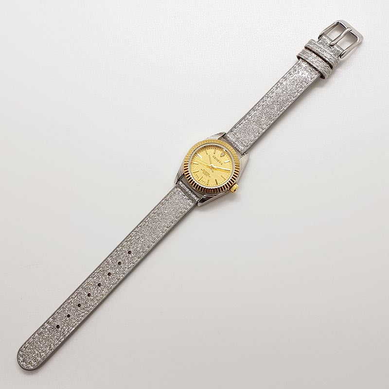 Two-Tone Geneva Elegant Quartz Watch for Women – Vintage Radar display picture 1