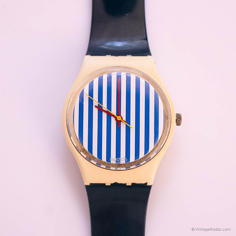 1987 Vintage Swatch GW108 NEWPORT TWO Watch | RARE 80s Swatch Gent
