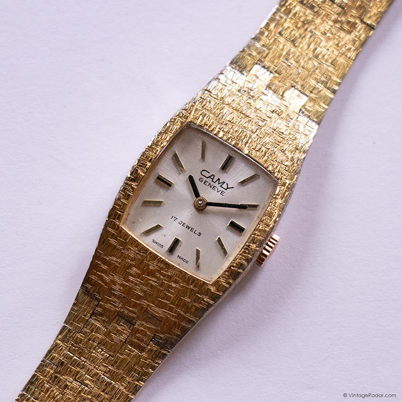 Vintage Camy Geneve Swiss-Made Watch for Women 17 Jewels Gold-tone