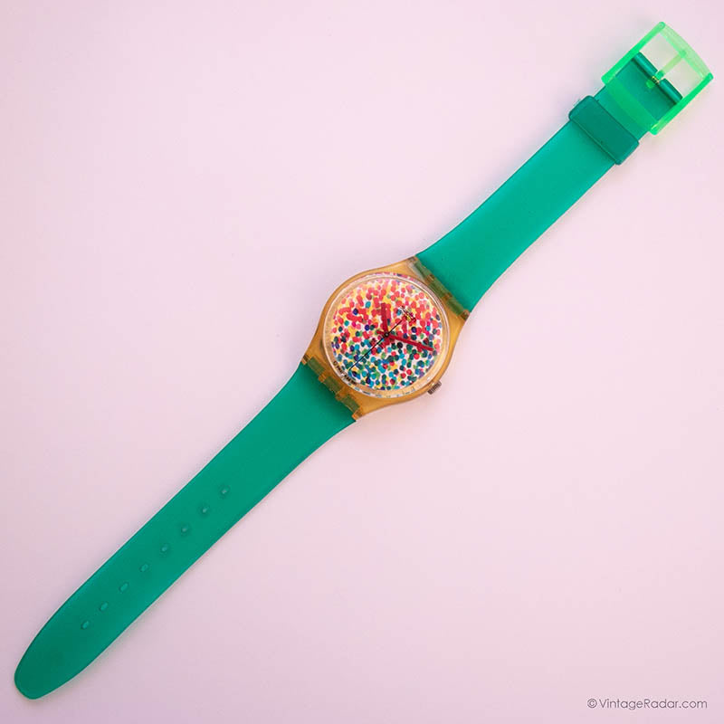 RARE Vintage Swatch GZ121 LOTS OF DOTS Watch | Colorful 90s Swatch