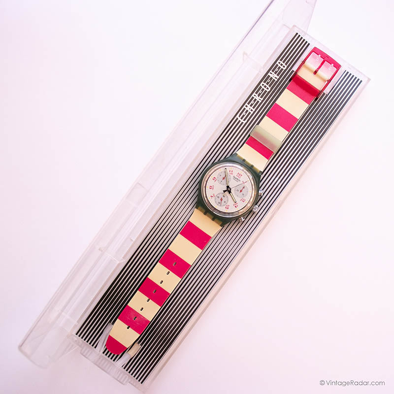 Swatch SCN103 JFK Chronograph Watch | Colorful Vintage Swatch