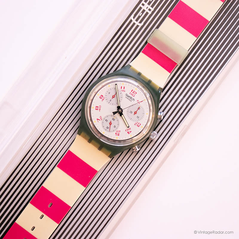 Swatch SCN103 JFK Chronograph Watch | Colorful Vintage Swatch