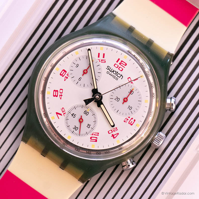 Swatch SCN103 JFK Chronograph Watch | Colorful Vintage Swatch