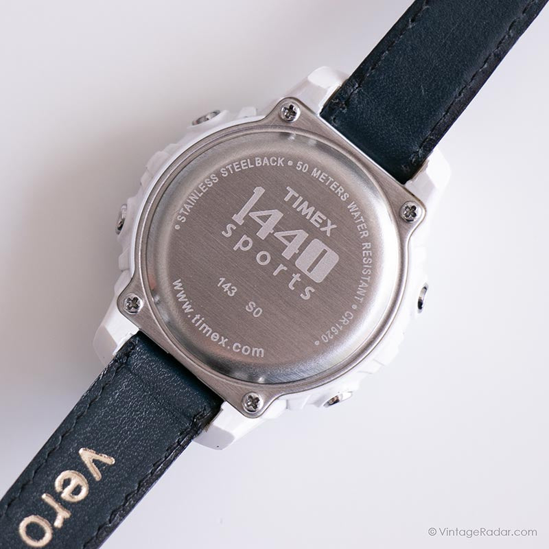 Vintage White Timex Sports Watch for Her Digital Chronograph Watch