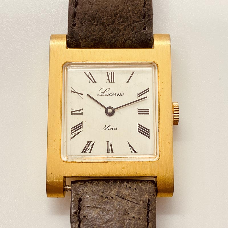 Rectangular Swiss Made Lucerne Watch for Parts Repair NOT