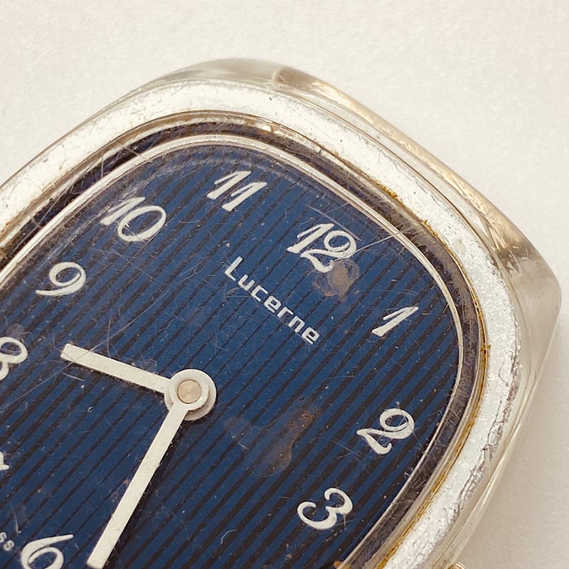 Blue Dial Transparent Lucerne Swiss Made Watch for Parts Repair