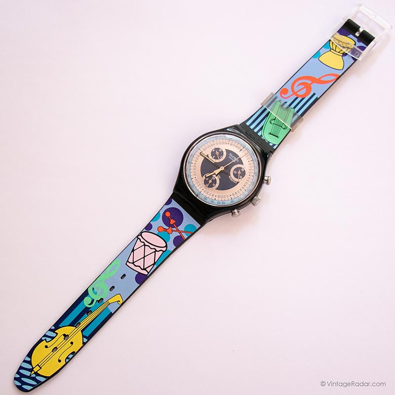Vintage Swatch Chrono SCN102 SILVER STAR Watch | 90s Swiss Quartz