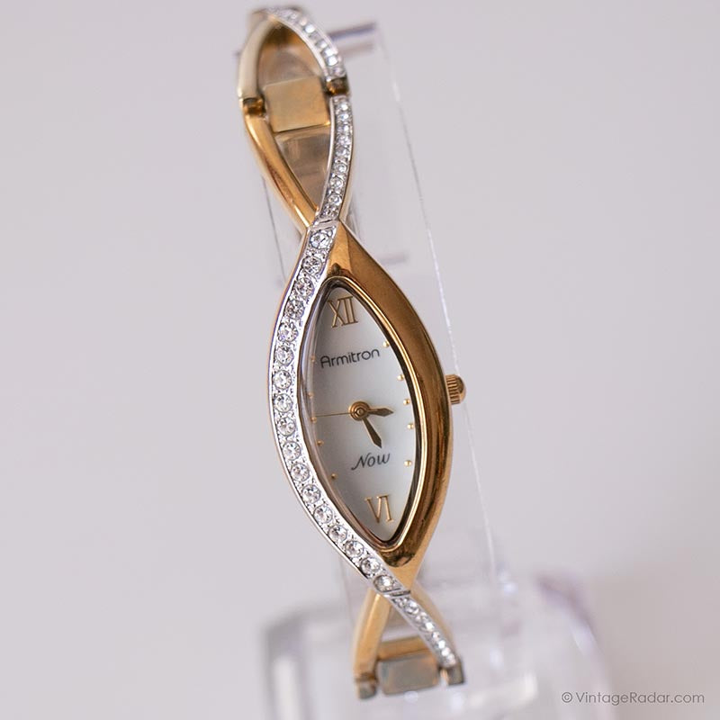 Vintage Slim Armitron Crystal Watch Luxury Dress Watch for