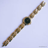 Tón de oro de dial negro Bulova De las mujeres reloj | Antiguo Bulova Relojes