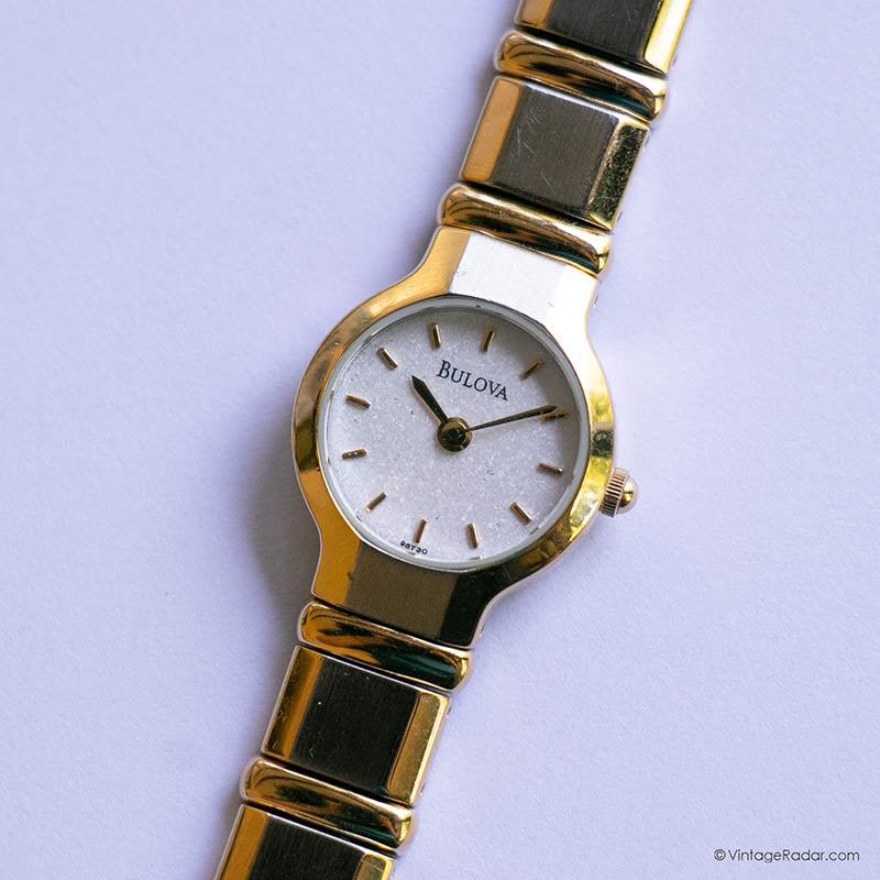 Vintage Two-tone Bulova Ladies Watch | Dainty Dress Watch  display picture 2