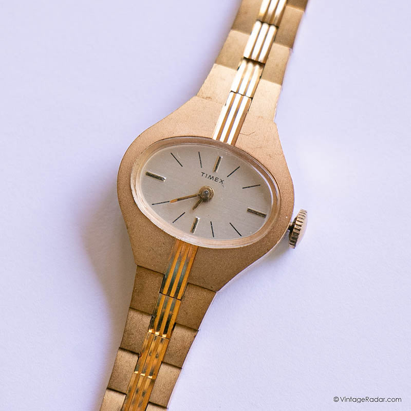 Gold-tone Mechanical Ladies Timex Watch | Vintage Timex  display picture 3