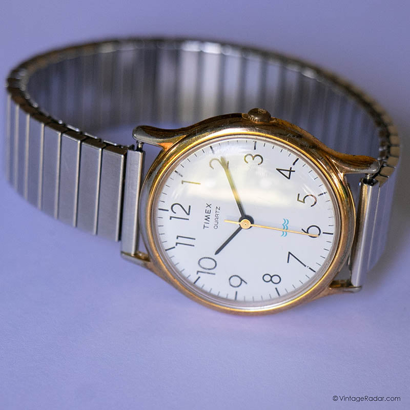 Gold-Ton Timex Quarz Uhr Vintage 90s Timex Quarz -Armbanduhr