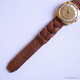 Vintage des années 80 Timex Montre-bracelet électrique 26080 pour hommes avec cadran à champagne