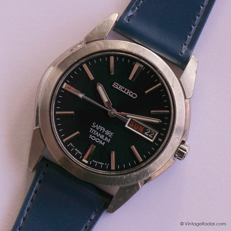 【SEIKO】生造終了SAPPHIRE TITANIUM 7N43−0AS0 RARE Seiko Sapphire Titanium Men's Watch 7N43-0AS0 A0 Vintage