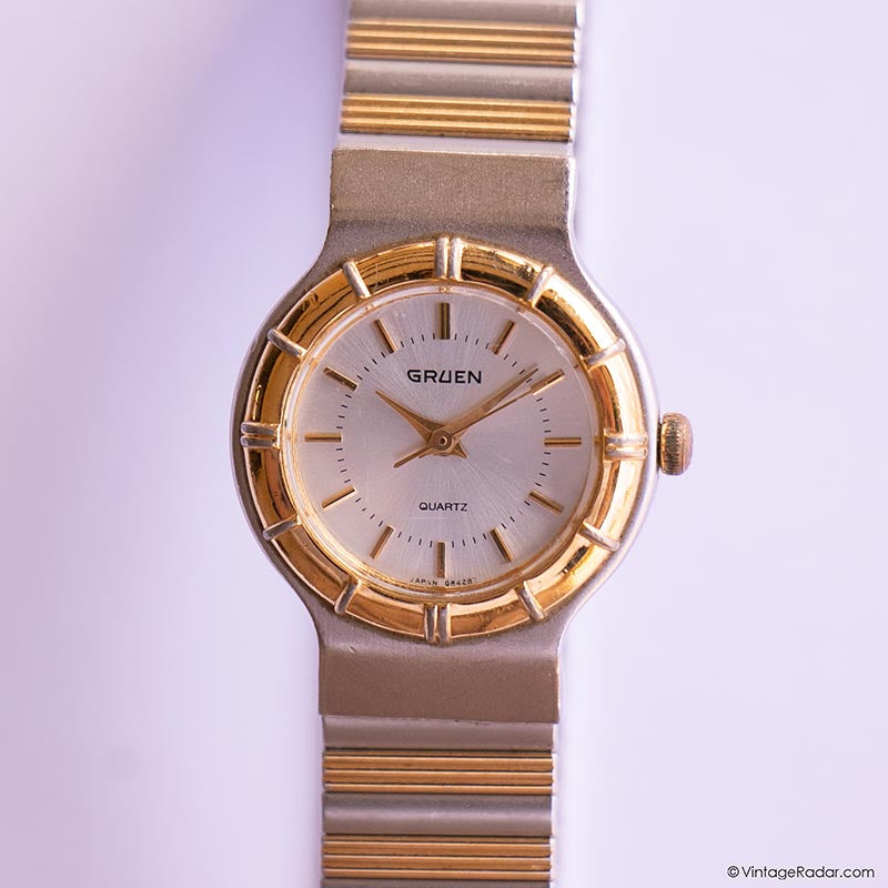 Vintage Gruen Ladies\' Secret Two Tone Bracelet Bangle Watch Japan Movt GR99691 Gruen Bangle Wristwatches for sale - eBay main image 3