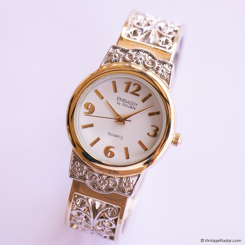 Vintage Two-tone Embassy by Gruen Bangle Watch for Women – Vintage