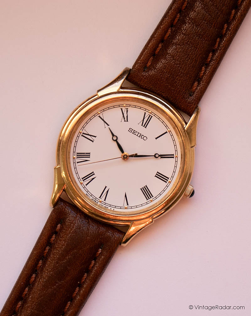 Vintage Seiko V701-1920 R1 Japan Quartz Watch for Men Roman