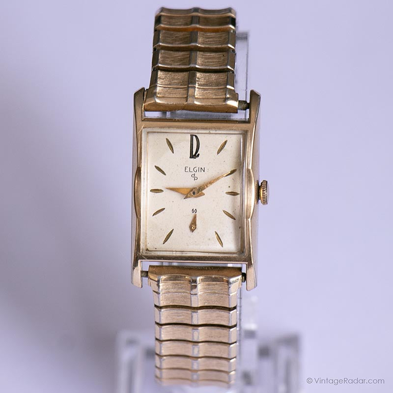 1950s Vintage Elgin 10K Gold Plated Watch Art Deco Watch Vintage