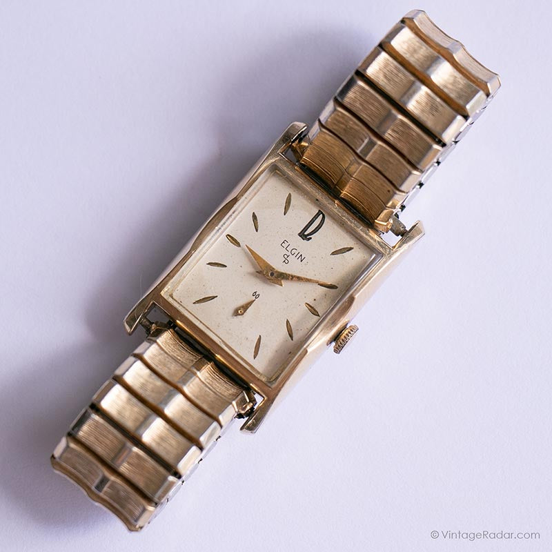 1950s Vintage Elgin 10K Gold Plated Watch Art Deco Watch Vintage