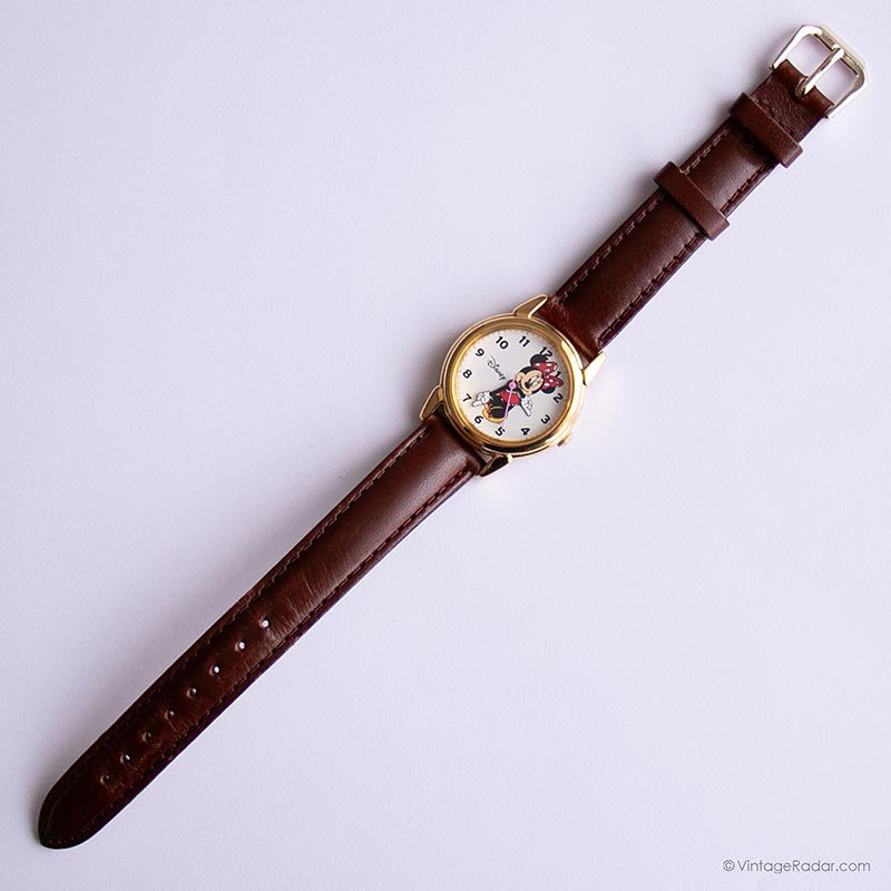 Vintage Minnie Mouse Red Leather Strap Watch – Disney by SII Marketing Vintage Minnie Mouse in Love Watch | SII by Seiko Japan  main image 3