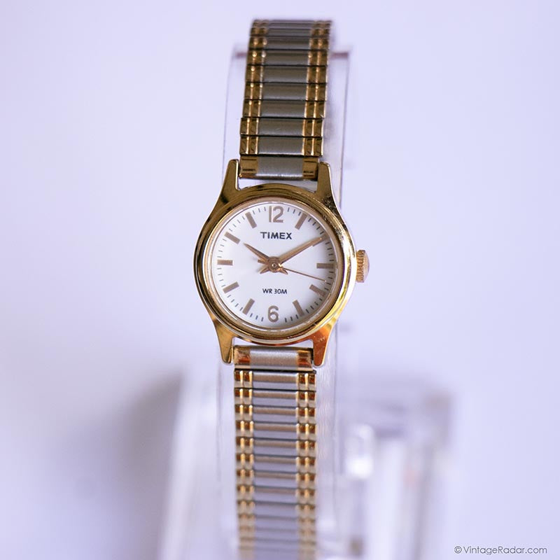 Tiny Two-tone Timex Watch for Ladies | Vintage Elegant Timex  display picture 3