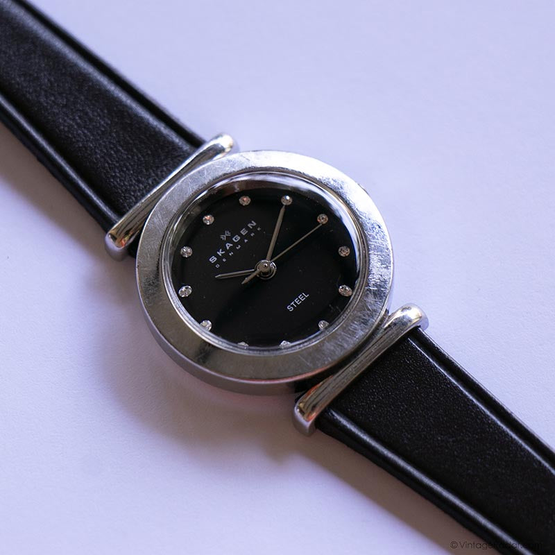 Vintage Black-Dial Skagen Denmark Watch for Women Silver  display picture 1