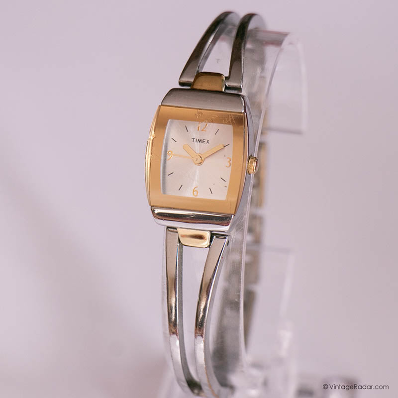 Tiny Vintage Square-Dial Timex Watch for Ladies | Two-tone  display picture 2