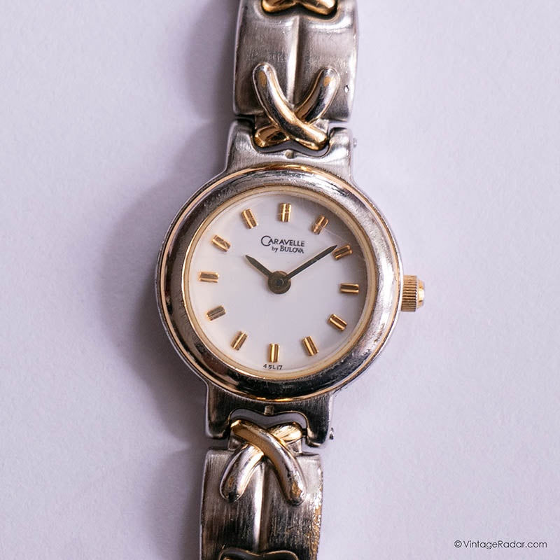 Vintage Two-tone Caravelle by Bulova Watch Dainty Watch for