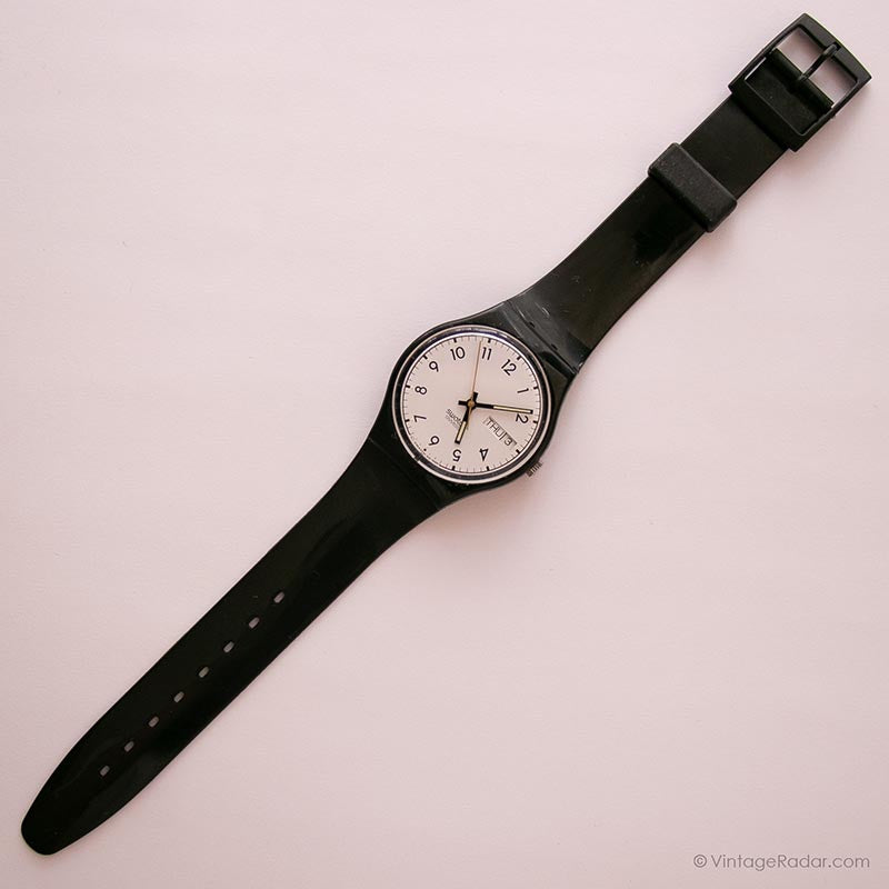 Swatch Watch SR1130SW Black / with date - white numerals