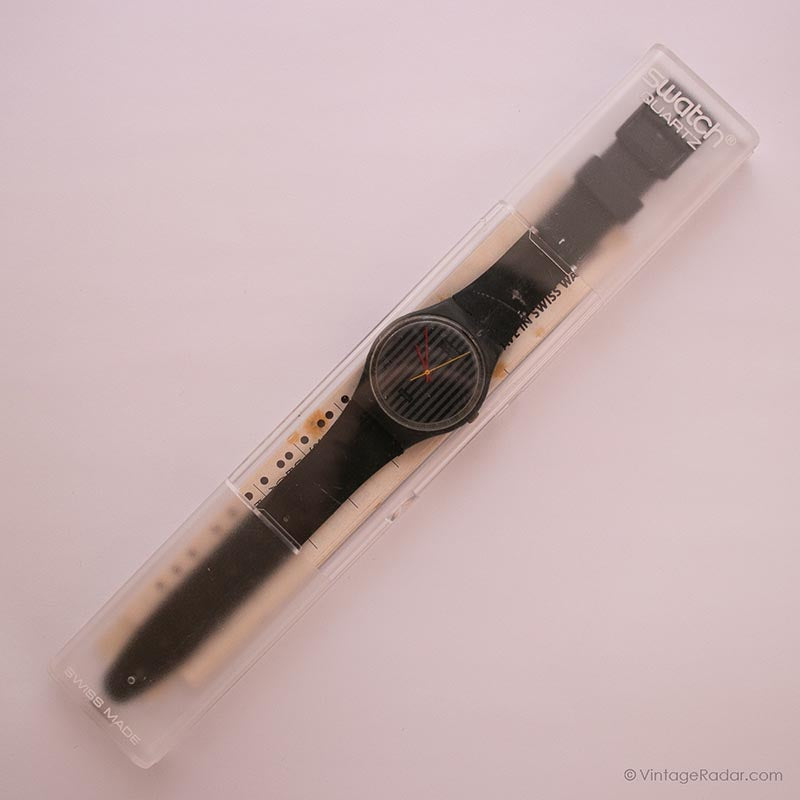 たかは　Swatch 1985 pinstripe稼働 1985 Swatch Standards PINSTRIPE GA102 Watch | 80s