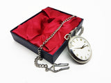 Fugit Tempus Silver Pocket Watch Vintage | Can Be Engraved Upon Request - Vintage Radar