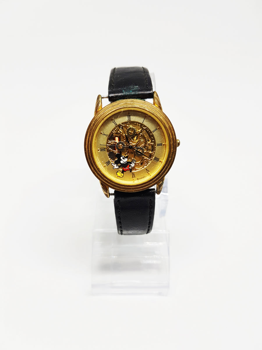 Mickey Mouse Disney watch for men and women | Gold Skeleton  display picture 1