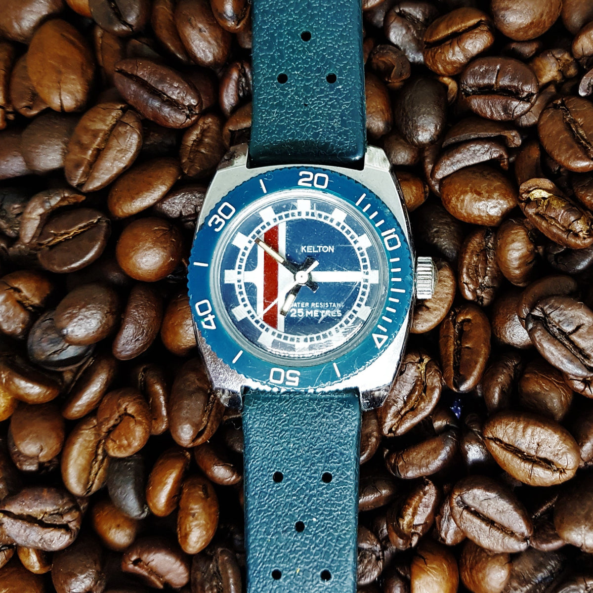 Blue Mechanical Kelton Watch For Men & Women | Vintage Wristwatch ...