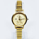 1980s Lorus Y481 8730 by Seiko Watch | Lorus Gold Coin Mickey Mouse Watch - Vintage Radar