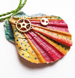 Butterfly Wings Handmade Necklace with Watch Movement Wheels - Vintage Radar