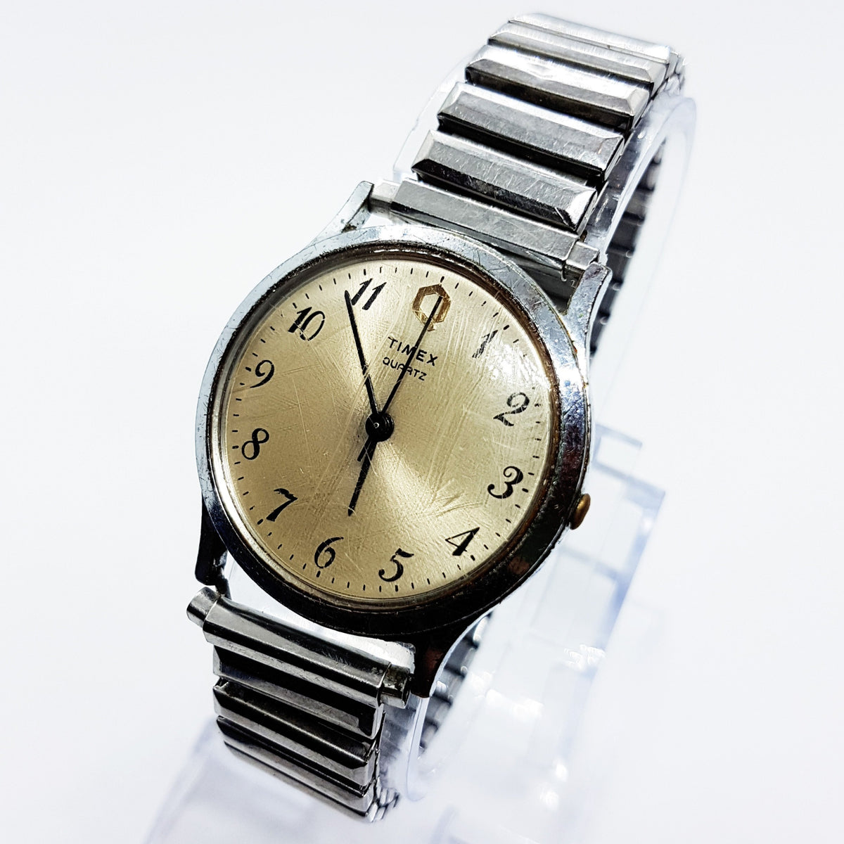 Timex vintage Q Cushion Watch Silver Tone Quartz rare unisex  watch Q Timex - Etsy main image 2