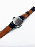 Small Vintage Mechanical Timex Watch | Blue Leather Strap U.S.A. Watch - Vintage Radar