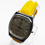 1988 Automatic Timex Square TV Watch | Yellow Strap Timex Watch for Men - Vintage Radar