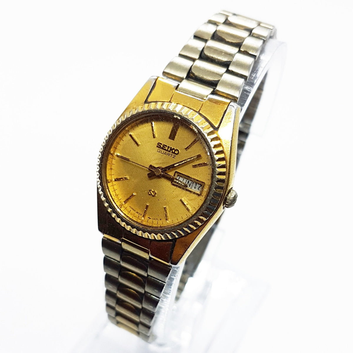 Vintage 3E23-0A69 Seiko Watch | Gold-tone Unisex Seiko Date